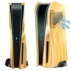 ElitePlay Plaque frontale chromée dorée PS5 avec grilles d'aération incurvées pour Playstation 5 Disc Edition (ElitePlay, neuf)