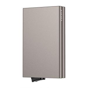 VULKIT Porte Carte de Cr&eacute;dit Metallique Double Etui Porte Carte Bancaire RFID Anti Piratage Aluminium Portefeuilles et Porte-Cartes Homme ou Femme pour 10-14 Cartes, Gris Nickel (GXB Shop, neuf)