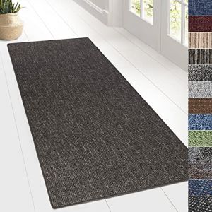 KARAT Tapis de couloir pour cuisine, couloir et salon - Tapis de couloir sur mesure - Au m&egrave;tre - Tapis de couloir - Tapis de cuisine - Tapis de salon (80 x 450 cm, Alto - Anthracite) (MEISTEREI, neuf)