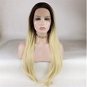 Perruques Avant En Dentelle Perruque De Style Ondul&eacute; Naturel Densit&eacute; 180% Cheveux Synth&eacute;tiques Perruque R&eacute;sistante &Agrave; La Chaleur R&eacute;glable Longue Dentelle, 22 Pouces (16 Pouces) (ydxdsp, neuf)