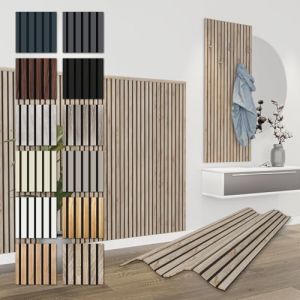 HEXIM Panneaux Acoustiques 138,5x60cm - Paroi à Lamelles Flexible Bois MDF Panneaux Muraux Revêtement à Lamelles Revêtement Mural (12 panneaux / 9,96 m² Sonoma Oak - APH06) (HEXIM, neuf)