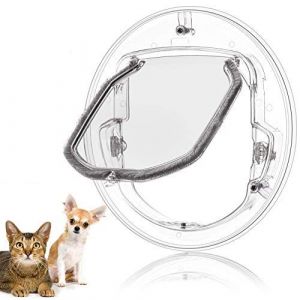 Chati&egrave;re pour Chats, Chati&egrave;re &agrave; Verrouillage pour Chat, Porte pour Animaux de Compagnie, Ouverture/Fermeture 4 Positions, Chati&egrave;re pour Chat, Chien, Petits Animaux Jusqu'&agrave; 6kg (Ironcty, neuf)