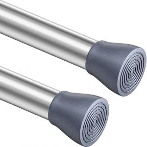 Tringle Rideau Sans Percage Tringle a Rideaux Barre Rideau Sans Perçage, Extensible, Longueur 50-80cm, Argent brillant (2 Pièces) (LIEUR, neuf)