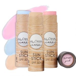 Aloha Sun Stick SPF 50+ | Stick solaire minérale pour le surf | crème naturelle et vegan | emballage sans plastique 20g (3-pack) (Aloha Care, neuf)