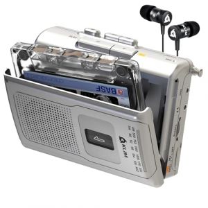 KLIM K8 Lecteur Cassette Audio - Enregistreur Cassette - Nouveau Player - Radio AM/FM - Microphone et Haut-Parleur Int&eacute;gr&eacute;s - Prise Casque et &Eacute;couteurs - Argent (KLIM Technologies France, neuf)