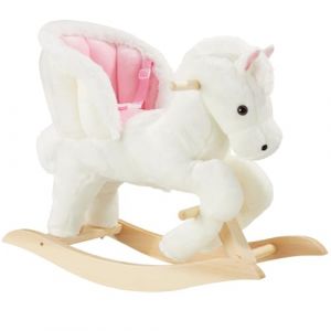 tectake&reg; Cheval &agrave; Bascule, &agrave; partir de 18 Mois, Ceinture de s&eacute;curit&eacute; r&eacute;glable, Charge Max. 40 Kg, Cheval a Bascule avec Effets sonores, Rev&ecirc;tement en Peluche Moelleux, Jouet Enfant, Cadeau Enfant (TECTAKE FRANCE SAS, neuf)