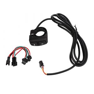 Hapivida Commutateur de Klaxon de Lumière de Guidon 2 en 1, Commutateurs de Bouton de Commande de Poignée de Guidon Noir, avec Câble Adaptateur de Lumière pour Vélo Électrique de Scooter de Moto (Hennhonn, neuf)