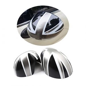 Le style UK MINI R50 R52 R53 Extérieur Miroir Décor, coques de rétroviseurs latéraux pour Mini Cooper One/S/JCW R50 R52 R53 2002–2006 (Union Jack Gris) (UVCANY-EU, neuf)