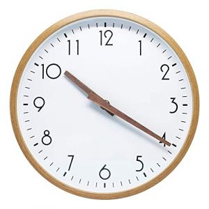 ALEENFOON 10 Pouces Horloge en Bois Murales Silencieuse de Salon Cuisine Modernes Design Pendules Murales 25cm Horloge &agrave; Quartz Suspendue Horloge Murale Horloge de Table Analogique (Blanc) (Aleenfoon-EU, neuf)