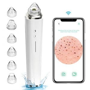 Aspirateur Point Noir, prabensei Nettoyant Pour Pores Du Visage Visible WIFI Amélioré Avec Caméra à Boutons Avec 6 Têtes d'aspiration Outil d'aspiration électrique Rechargeable (HEIYAO Direct Store, neuf)