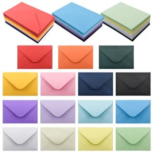 VANRA 150 Enveloppes d'invitation avec rabat en V auto-scellant Mini enveloppes pour cartes d'anniversaire, petites enveloppes pour cartes cadeaux, enveloppes pour cartes de visite (10 x 7 cm) (Enkrio Direct, neuf)