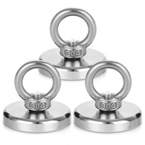 TIDEVAN 3 pièces Aimant Puissant,50KG Aimant en Néodyme Super Diamètre 42 mm Aimant de Peche Neodyme Super Puissant Super Forte Magnétique pour l'industrie et la Science Pêche Magnétique et Garage (CAFARO VALENTINA, neuf)