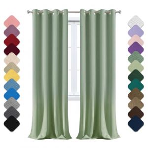 Yoosing Rideau Occultant à Œillets - Isolant Thermique, Anti-Bruit, Opaque - 180x200cm (LxH) - Pour Fenêtre, Porte, Chambre, Salon, Balcon - Vert (Xiangchengshiyansuoshangmaoyouxiangongsi, neuf)