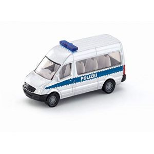 siku 0804, Fourgon de police, m&eacute;tal/plastique, Argent&eacute;, Attelage de remorque, voiture jouet pour enfants (Miller Rock, neuf)