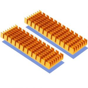 Dissipateur de chaleur SSD M.2 avec feuille adh&eacute;sive conductrice thermique pour emp&ecirc;cher l'emballement thermique Dissipateur de chaleur Dissipateur de chaleur (2 pi&egrave;ces or) (CTRICALVER-FR, neuf)