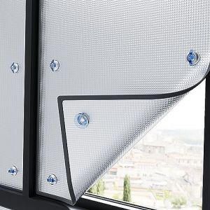 Zlovne Film de Protection Solaire Anti Chaleur,Film Aluminisé Réutilisable,Film Fenetre Anti Regard,Film Opaque Vitrage 8 Mm d'Épaisseur,Film Electrostatique Vitre,avec Ventouse (40x60cm/16 x24) (zhenguIdian, neuf)