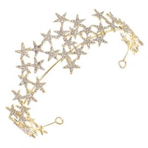 FOMIYES couronne de mariage nuptiale accessoires de cheveux de mariage bandeaux étoile strass princesse casquette décoration décor de couronne de strass décor de diadème de mariée alliage (Family&Personal, neuf)