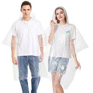 Newbyinn 6 Pi&egrave;ces adulte Poncho Pluie Imperm&eacute;able, cape de pluie capuche femme homme velo randonn&eacute;e camping festival (Newbyinn, neuf)