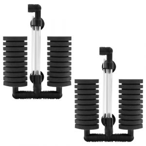TOKSEO Lot de 2 filtres Double éponge pour Aquarium - Filtre à air pour Filtration Biologique et mécanique - Filtre éponge pour bettas crevettes et couveuses (ASJ Direct, neuf)