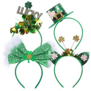 TOVINANNA 4 Pièces Bandeau paillette scintillant mignon groupe thème Fille Accessoires de cheveux brillants accessoires de cheveux de mode accessoires de cheveux arc bande de cheveux feutre (Qieiyi, neuf)