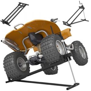RELAX4LIFE Lève Tracteur Tondeuse 400KG | 11,5-77CM | Inclinaison à 45°, Crics de Levage en Acier Pulvérisé Gain de Place 49x122cm, Élévateur Pliable pour Tondeuse à Gazon, Tracteurs, Guads (Noir) (RELAX4LIFE, neuf)