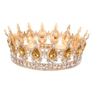 WEKADRIN Baroque Rhinestone Bridal Wedding Headband Crystal Queen Tiara Vintage Retro Bride Hair Accessory Royal Bridal Headdress For Masquerade Birthday (CIUUNIG, neuf)