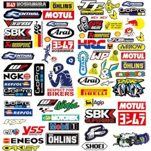 90 PCS Rallye Voiture Autocollant Voiture Autocollant Moto Stickers Sport Stickers Velo Autocollant Moto Cross Autocollant Voiture Tuning Pour Motos, Courses, Casques, etc. (A) (RUNDINGDIAN, neuf)