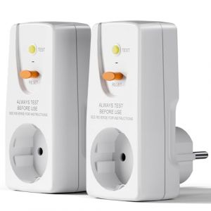 EXNICEXI Prise de disjoncteur Fi - Anti-fuites et chocs &eacute;lectriques - Contact de protection 10 mA - 230 V - 16 A - Convient pour appareils m&eacute;nagers et outils (LEXIN-EU, neuf)