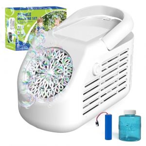 Panamalar Machine &agrave; Bulles Automatique, Souffleur de Bulles Electrique Portable pour Enfants 42 Trous avec 20000+ Bulles/Batterie Rechargeable/Solution &agrave; Bulles pour F&ecirc;tes Mariage Ext&eacute;rieur (Blanc) (Panamalar EU Store, neuf)