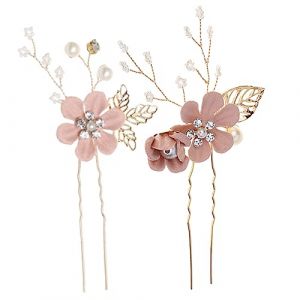 HONITANO Lot De 2 Épingles À Cheveux Dorées Pour Mariage Accessoires Pour Cheveux Pour Déguisement Robe De Mariée Soirée Mariage Formel Bleu Marine Bal De Fait À La Main En (LUWELI, neuf)