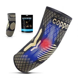 Coudiere Tendinite, Attelle Coude pour Femme Homme, Manchon de Compression Bras et Coude pour Tennis Elbow, Coudi&egrave;re Musculation et Epicondylite (Lot de 1, Noir, XL) (Lusenone, neuf)