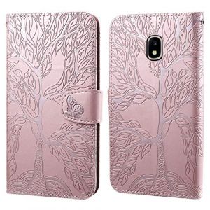 Ailisi Coque pour Samsung Galaxy J3 2017/J330, Motif Arbre Housse &eacute;tui en Cuir Portefeuille Magn&eacute;tique Flip Cover Wallet Case avec Fentes pour Cartes, Fonction Stand - Rose (ilisi, neuf)