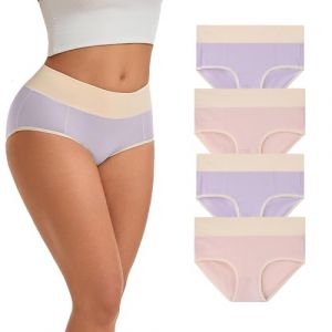WEASIC Culotte Femme Coton Slip Femme Coton Culottes Coton pour Femme Culotte Coton Femme Taille Haute Lot Culotte Femme Coton Culotte Grande Taille Femme, Paquet de 4, Couleurs Assorties 02, M (WEASIC, neuf)