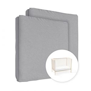 Lot de 2 draps-Housses en Jersey 100% Coton pour Matelas de lit Enfant 160 x 70 cm (Gris) (Baby Comfort Ltd, neuf)