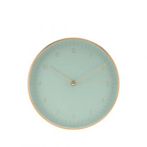 LUUK LIFESTYLE Horloge Murale Silencieuse, Design Moderne (24 cm), Cadeau Pendaison de crémaillère, avec trotteuse, Idéal pour Cuisine, Salon, Bureau, Chambre, Vert Menthe et Doré (LUUK Brands, neuf)