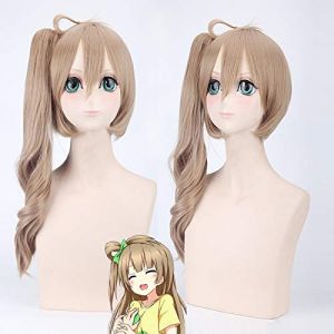 LoveLive! Love live Minami Kotori Long bouclé lin lin résistant à la chaleur cheveux Cosplay Costume perruque + casquette de perruque gratuite PL-093 (good stuff A, neuf)