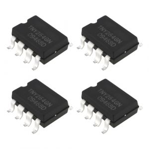 eMagTech Lot de 4 interrupteurs IC TNY264GN SMD-8B 700 V 400 mA Espacement des broches 2,54 mm 9,4 x 6 mm Commutateur hors ligne PWM Regler pour appareils &eacute;lectroniques grand public Noir (eMagTech, neuf)