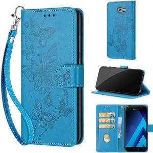 TOMYOU Coque pour Samsung Galaxy A5 (2017) &Eacute;tui, Premium Cuir Portefeuille Housse avec [Fermeture Magn&eacute;tique] [Stand Fonction] Compatible Samsung Galaxy A5 (2017) Bleu (WGR Global Business, neuf)