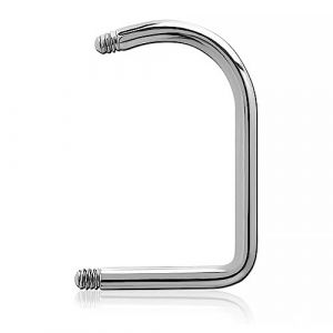 Inoki - Micro Lip Hoop de l&egrave;vre nu acier 1.2mm - Jonc/Tige 1.2 mm, Long. int. 8 mm, Diam&egrave;tre 9 mm (INOKI PIERCING, neuf)