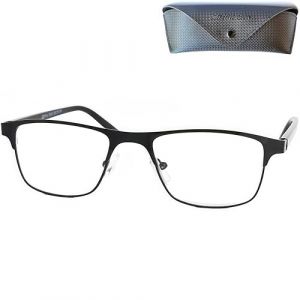 Mini Brille - Lunettes Anti Lumi&egrave;re Bleue Verres Rectangulaires, Etui Lunettes, Monture en Acier Inoxydable L&eacute;ger (Noir), Lunettes de Lecture Homme et Femme +1,5 Dioptrie (Mini Brille, neuf)