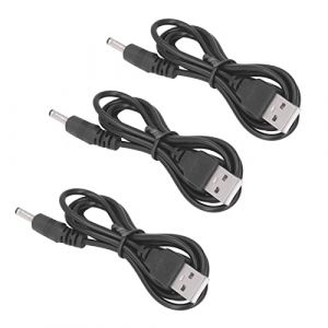 Pack de 3 Câbles de Chargement avec Port USB et Prise Jack 3,5 X 1,35 Mm, Cordon d'alimentation USB DC 5 V pour Ventilateur, Téléphone, Haut-Parleur (Gorgeri, neuf)