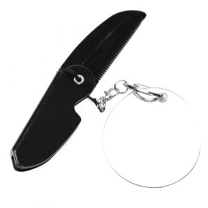 VALICLUD voyage peigne à dents fines pliable peigne à barbe pliable petit peigne pliant peigne hommes style miroir porte-clés peigne pliant petit miroir peigne pliable Miroir : Acrylique (SHUI LIAO, neuf)
