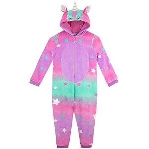 Harry Bear Pyjama Licorne Fille | Surpyjama Polaire | Combinaison Licorne Enfant | Combinaison Polaire Multicolore 6-7 Ans (Character FR, neuf)