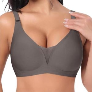 GWAWG Soutien Gorge Allaitement sans Armature Dentelle Brassière Grossesse sans Couture Confort avec Clips Nuit Sommeil (FR/ES, Alpha/Lettres, TG, Taille Normale, Taille Normale, Marron) (GWAWG, neuf)