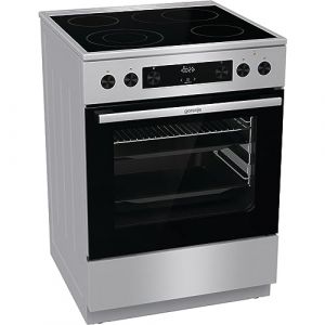 Gorenje GECS6C 70 XPA Cuisini&egrave;re &eacute;lectrique avec plaque vitroc&eacute;ramique - 60 cm - ExtraSteam GentleClose - AirFry - Engrenage r&eacute;tractable - Acier inoxydable - 60 cm - 71 L (Casa-Haushalt, neuf)