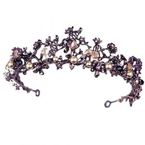 Diadèmes et couronnes for femmes, diadème couronne, diadèmes de mariée en cristal violet vintage, bandeau, bandeau de princesse, couronne de concours de beauté, accessoires for cheveux de mariée (WZJHYKD, neuf)