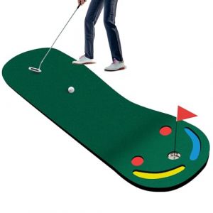 LIFEZEAL Tapis de Putting de Golf avec 3 Trous, Tapis de Golf avec Drapeau Coloré, 5 Entretoises pour Trous, Tapis d'Entraînement Épais pour Maison, Jardin, Garage (LIFEZEAL ITALY S.R.L., neuf)