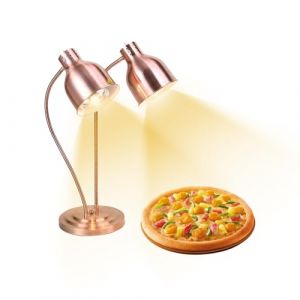 Lampe chauffante de cuisine - 250 W - Lampe infrarouge - Double t&ecirc;te - Autonome - Pour buffets, salle &agrave; manger, h&ocirc;tels, commerciaux, maintien au chaud des aliments (or rose) (speedingd, neuf)