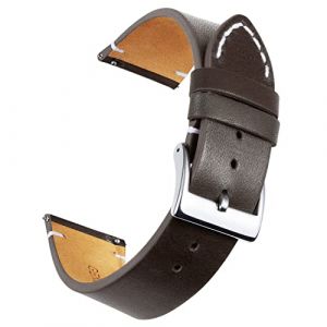 BINLUN Bracelets de Montres en Cuir V&eacute;ritable Remplacement Bracelet Montre &agrave; D&eacute;gagement Rapide pour Hommes Femmes 12mm 14mm 16mm 18mm 20mm 22mm 24mm Noir/Marron/Marron Clair/Orange (Jian Xing EU, neuf)
