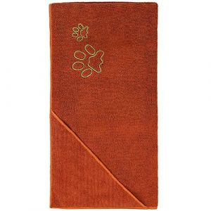 Winthome Serviettes Chien/Chat- Peignoir pour Chien Super Absorbante et à Séchage Rapide, Serviette Microfibre Chien Doux avec Poches, pour Grands Chiens et Chats, Moyens et Petits (77x97cm, Marron) (Winthome EU, neuf)